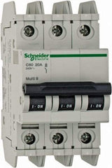 Schneider Electric - 20 Amp, 125 VDC, 240 VAC, 60 VDC, 3 Pole, DIN Rail Mount, Fixed Mount Miniature Circuit Breaker - Thermal Magnetic Trip, Multiple Breaking Capacity Ratings, 73mm Deep x 107mm High x 54mm Wide - Strong Tooling