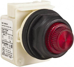 Schneider Electric - 120 V Red Lens LED Indicating Light - Round Lens, Screw Clamp Connector, Corrosion Resistant, Dust Resistant, Oil Resistant - Strong Tooling