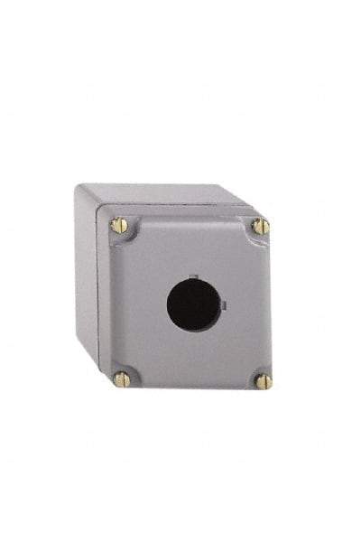 Schneider Electric - 1 Hole, 30mm Hole Diameter, Aluminum Pushbutton Switch Enclosure - 1, 3, 4, 6, 12, 13 NEMA Rated - Strong Tooling