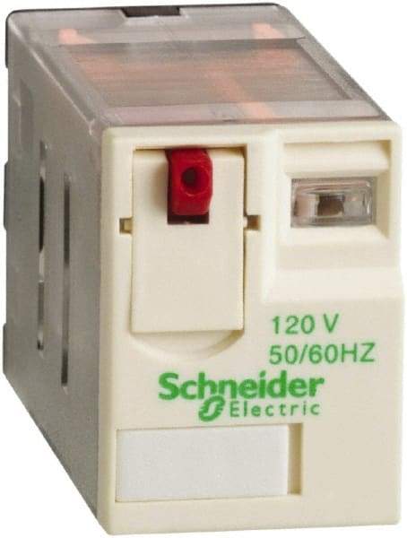 Schneider Electric - 3,750 VA Power Rating, Electromechanical Plug-in General Purpose Relay - 15 Amp at 250 VAC & 28 VDC, 2CO, 120 VAC - Strong Tooling