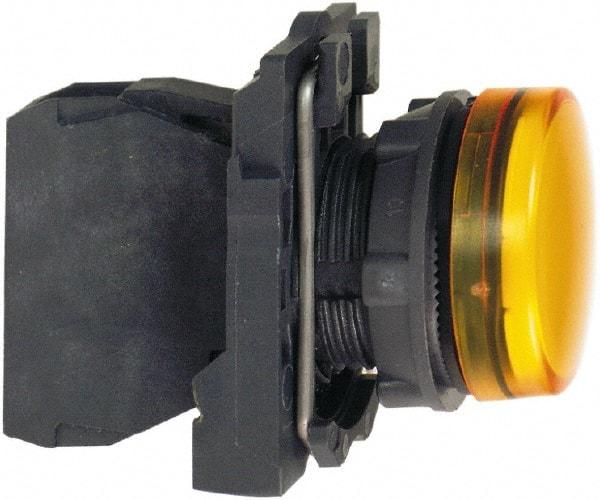 Schneider Electric - 250 V Orange Lens LED Pilot Light - Round Lens, Screw Clamp Connector, 30mm Wide, Vibration Resistant, Water Resistant - Strong Tooling