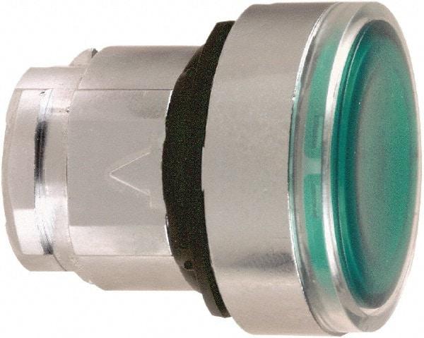 Schneider Electric - 22mm Mount Hole, Flush, Pushbutton Switch Only - Round, Green Pushbutton, Illuminated, Maintained (MA) - Strong Tooling