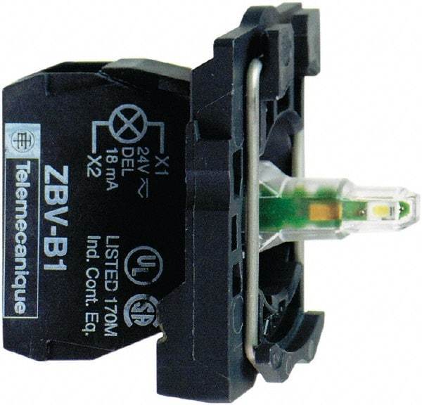 Schneider Electric - 24-120 V Green Lens LED Indicating Light - Screw Clamp Connector, Vibration Resistant - Strong Tooling