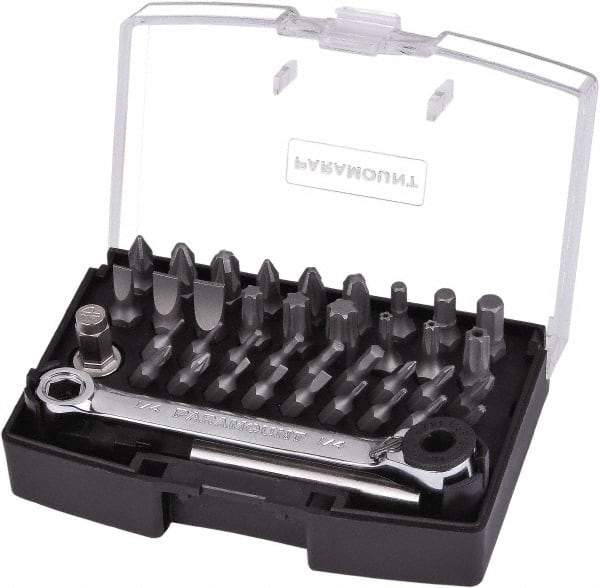 Paramount - 39 Piece, Screwdriver Bit Set - #000 to #3 Phillips, 0.7 to 5mm Hex, T4 to T40 & IP10 to IP27 Torx, #0 to #3 Pozidriv - Strong Tooling