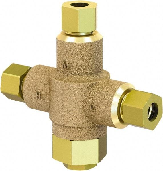 Acorn Engineering - 3/8" Pipe, 125 Max psi, Lead Free Brass Water Mixing Valve & Unit - 4 GPM at 45 psi Flow Rate, Comp End Connections - Strong Tooling