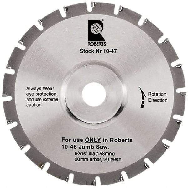 QEP - 6-3/16" Diam, 20mm Arbor Hole Diam, 20 Tooth Wet & Dry Cut Saw Blade - Tungsten Carbide-Tipped, Crosscut Action, Standard Round Arbor - Strong Tooling