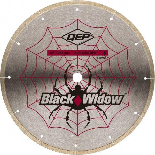 QEP - 10" Diam, 5/8" Arbor Hole Diam, Wet & Dry Cut Saw Blade - Diamond-Tipped, Smooth Action, Standard Round Arbor - Strong Tooling