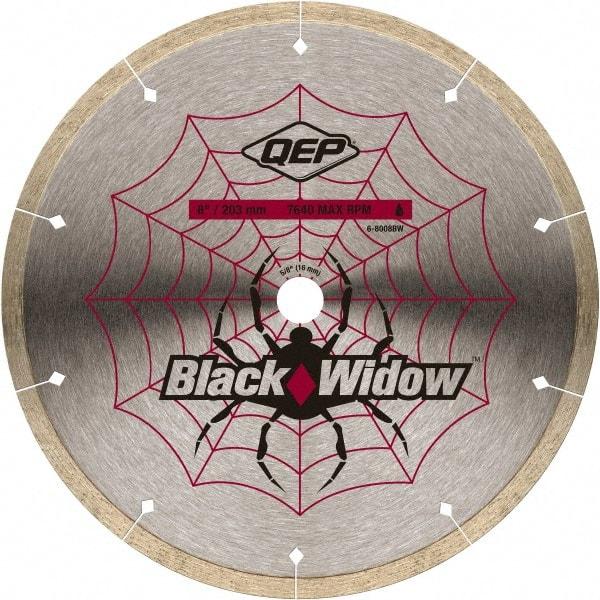 QEP - 8" Diam, 5/8" Arbor Hole Diam, Wet & Dry Cut Saw Blade - Diamond-Tipped, Smooth Action, Standard Round Arbor - Strong Tooling