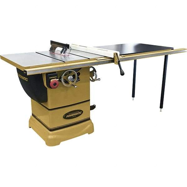 Jet - 10" Blade Diam, 5/8" Arbor Diam, 1 Phase Table Saw - 115/230 Volt, 3-1/8" Cutting Depth - Strong Tooling