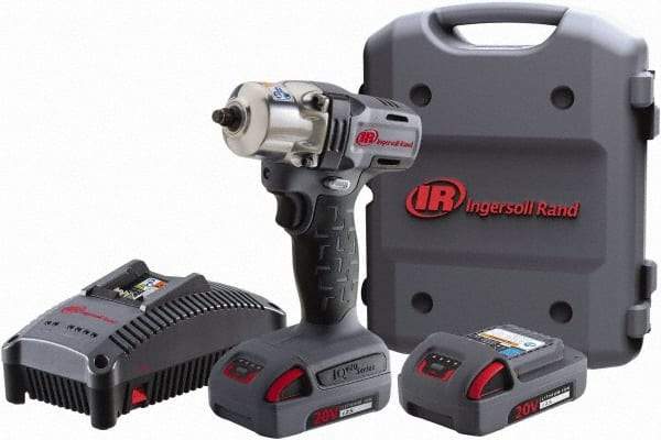 Ingersoll-Rand - 1/2" Drive 20 Volt Pistol Grip Cordless Impact Wrench & Ratchet - 1,700 RPM, 2,900 BPM, 160 Ft/Lb Torque, 2 Lithium-Ion Batteries Included - Strong Tooling