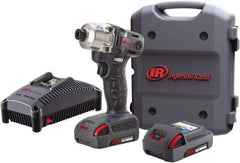 Ingersoll-Rand - 1/4" Drive 20 Volt Pistol Grip Cordless Impact Wrench & Ratchet - 1,900 RPM, 2,800 BPM, 160 Ft/Lb Torque, 2 Lithium-Ion Batteries Included - Strong Tooling