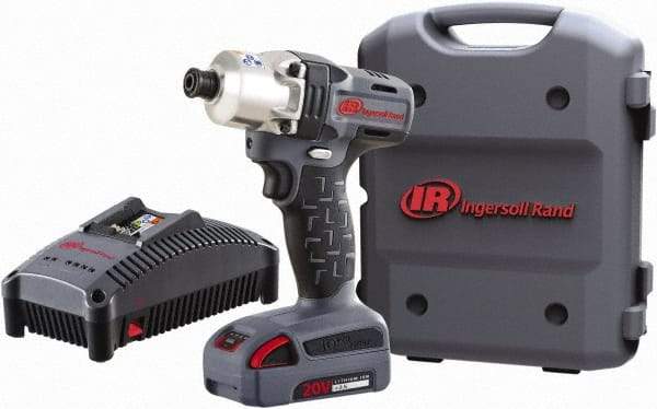 Ingersoll-Rand - 1/4" Drive 20 Volt Pistol Grip Cordless Impact Wrench & Ratchet - 1,900 RPM, 2,800 BPM, 160 Ft/Lb Torque, 1 Lithium-Ion Battery Included - Strong Tooling