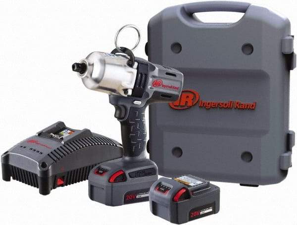 Ingersoll-Rand - 1/2" Drive 20 Volt Pistol Grip Cordless Impact Wrench & Ratchet - 1,900 RPM, 2,300 BPM, 780 Ft/Lb Torque, 2 Lithium-Ion Batteries Included - Strong Tooling