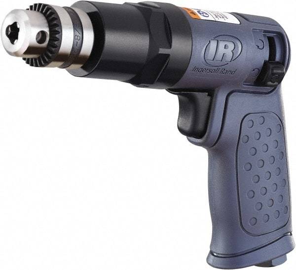 Ingersoll-Rand - 1/4" Reversible Keyed Chuck - Pistol Grip Handle, 1,875 RPM, 16.2 CFM, 0.25 hp, 90 psi - Strong Tooling