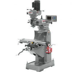 Jet - 7-7/8" Table Width x 35-3/4" Table Length, Variable Speed Pulley Control, 3 Phase Knee Milling Machine - R8 Spindle Taper, 1-1/2 hp - Strong Tooling