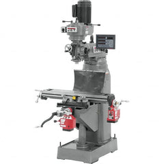 Jet - 7-7/8" Table Width x 35-3/4" Table Length, Variable Speed Pulley Control, 1 Phase Knee Milling Machine - R8 Spindle Taper, 1-1/2 hp - Strong Tooling