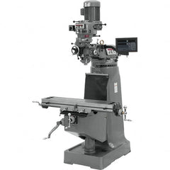 Jet - 9" Table Width x 42" Table Length, Variable Speed Pulley Control, 1 Phase Knee Milling Machine - R8 Spindle Taper, 2 hp - Strong Tooling