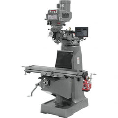 Jet - 9" Table Width x 49" Table Length, Variable Speed Pulley Control, 3 Phase Knee Milling Machine - R8 Spindle Taper, 3 hp - Strong Tooling