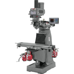 Jet - 9" Table Width x 49" Table Length, Variable Speed Pulley Control, 3 Phase Knee Milling Machine - R8 Spindle Taper, 3 hp - Strong Tooling