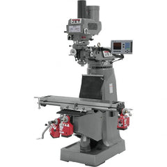 Jet - 9" Table Width x 49" Table Length, Variable Speed Pulley Control, 3 Phase Knee Milling Machine - R8 Spindle Taper, 3 hp - Strong Tooling