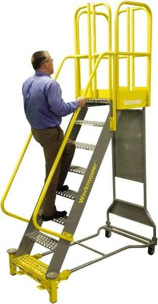 Cotterman - 158" 9 Step Super Duty Ladder - Rolling Safety Ladder, 1,000 Lb Capacity, 44" Base Width x 53" Base Depth, Grip Strut - Strong Tooling