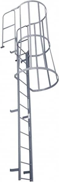 Cotterman - 186" 13 Step Fixed Ladder - Dock Ladder, 300 Lb Capacity, 39" Base Width x 50" Base Depth - Strong Tooling