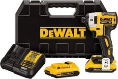 DeWALT - 20 Volt, 1/4" Drive, 20, 125, 152 Ft/Lb Torque, Cordless Impact Driver - 1000, 2800, 3250 RPM, 2 Lithium-Ion Batteries Included - Strong Tooling