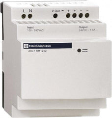 Schneider Electric - 60 Watt, 2.50 Amp, 200 to 240 VAC Input, 24 VDC Output, DIN Rail, Panel Power Supply - Screw Connection, 60mm Wide x 59mm Deep x 100mm High, 84-100% Efficiency, Green LED Output - Strong Tooling