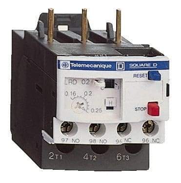 Schneider Electric - 0.1 to 0.16 Amp, 690 VAC, Thermal IEC Overload Relay - Trip Class 10A, For Use with LC1D09 and LC1D38 - Strong Tooling