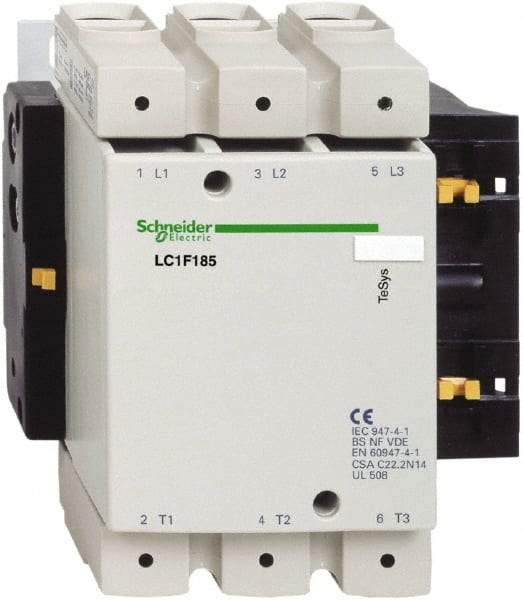 Schneider Electric - 3 Pole, 120 Coil VAC, 275 Amp at 440 VAC, Nonreversible IEC Contactor - Bureau Veritas, CCC, CSA, DNV, EN/IEC 60947-1, EN/IEC 60947-4-1, GL, JEM 1038, LROS, RINA, RMRoS, RoHS Compliant, UL Listed - Strong Tooling