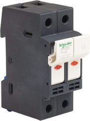 Schneider Electric - 2 Pole, 600 Volt, 32 Amp, DIN Rail Mount Fuse Holder - Compatible with AM,GG Class, 38mm Long x 35mm Wide and 10mm Diameter Fuse - Strong Tooling