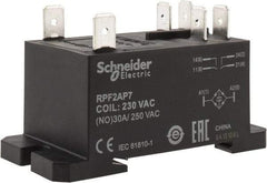 Schneider Electric - 7,500 VA Power Rating, Electromechanical Plug-in General Purpose Relay - 20 Amp at 28 VDC, 25 at 28 VDC, 30 at 250/277 VAC, 2NO, 230 VAC - Strong Tooling