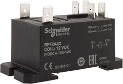 Schneider Electric - 7,500 VA Power Rating, Electromechanical Plug-in General Purpose Relay - 20 Amp at 28 VDC, 25 at 28 VDC, 30 at 250/277 VAC, 2NO, 12 VDC - Strong Tooling