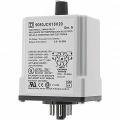 Square D - 0.66 min Delay, DPDT Time Delay Relay - 10 Contact Amp, 110 VDC & 120 VAC - Strong Tooling