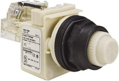 Schneider Electric - 110 VAC at 50/60 Hz via Transformer, 120 VAC at 50/60 Hz via Transformer White Lens Press-to-Test Indicating Light - Round Lens, Screw Clamp Connector, Corrosion Resistant, Dust Resistant, Oil Resistant - Strong Tooling