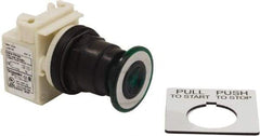 Schneider Electric - 30mm Mount Hole, Extended Straight, Pushbutton Switch Only - Green Pushbutton, Maintained (MA), Momentary (MO) - Strong Tooling