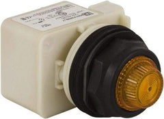 Schneider Electric - 120 V Amber Lens LED Indicating Light - Round Lens, Screw Clamp Connector, Corrosion Resistant, Dust Resistant, Oil Resistant - Strong Tooling