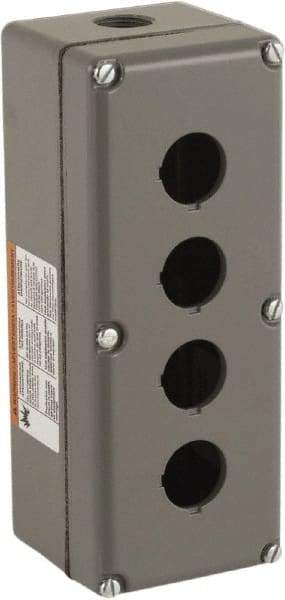 Schneider Electric - 4 Hole, 30mm Hole Diameter, Aluminum Pushbutton Switch Enclosure - 1, 3, 4, 6, 12, 13 NEMA Rated - Strong Tooling