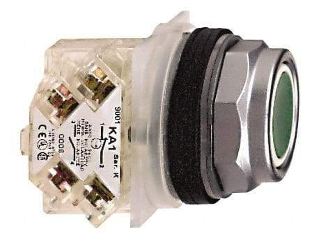 Schneider Electric - 30mm Mount Hole, Flush, Pushbutton Switch with Contact Block - Octagon, Multicolor Pushbutton, Momentary (MO) - Strong Tooling