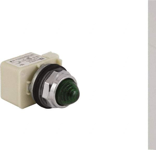 Schneider Electric - 24 V Green Lens LED Pilot Light - Round Lens, Screw Clamp Connector - Strong Tooling