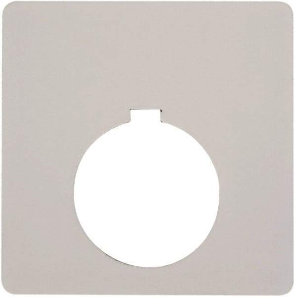 Schneider Electric - Square, Plastic Legend Plate - Blank - White Background, Black Letters, 1.2 Inch Hole Diameter, 2-1/2 Inch Square - Strong Tooling