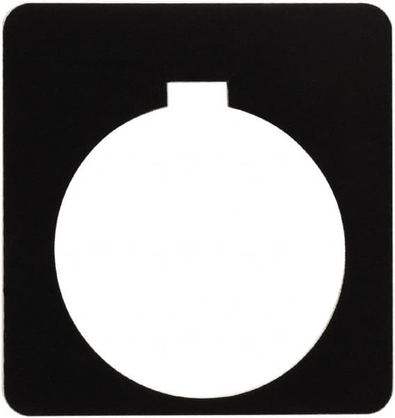 Schneider Electric - Square, Plastic Legend Plate - Blank - Black Background, White Letters, 1.2 Inch Hole Diameter, 1-3/4 Inch Square - Strong Tooling