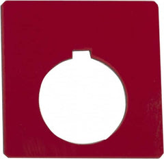 Schneider Electric - Square, Plastic Legend Plate - Blank - Red Background, Black Letters, 1.2 Inch Hole Diameter, 2-1/4 Inch Square - Strong Tooling