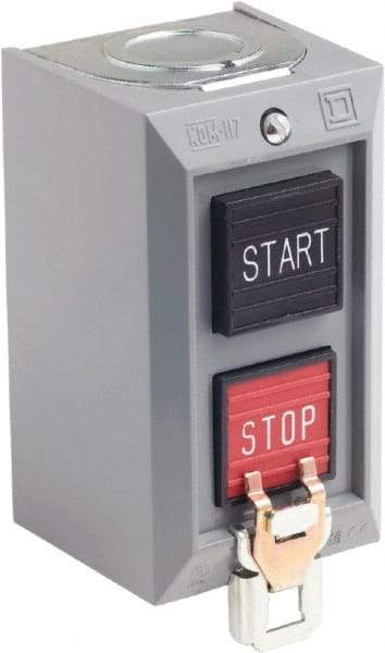 Schneider Electric - 2 Operator, Projecting Pushbutton Control Station - Start, Stop (Legend), Momentary Switch, NO/NC Contact, NEMA 1 - Strong Tooling