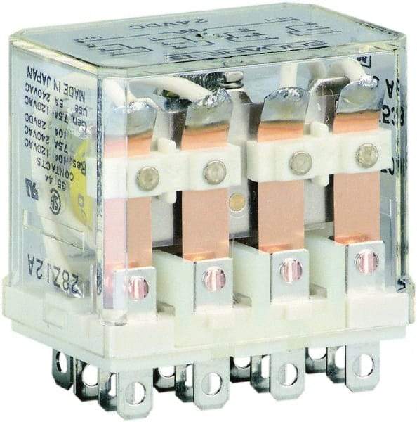 Square D - Electromechanical Plug-in General Purpose Relay - 10 Amp at 250 VAC, 4PDT, 24 VDC - Strong Tooling