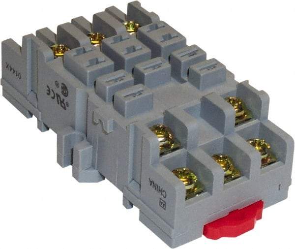 Square D - 11 Pins, 600 VAC, 15 Amp, Spade Relay Socket - DIN Rail Mount, Panel Mount, Screw Clamp Terminal - Strong Tooling