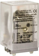 Square D - 1/2 hp at 240 Volt & 1/3 hp at 120 Volt, Electromechanical Spade General Purpose Relay - 10 Amp at 240 VAC, DPDT, 24 VDC - Strong Tooling