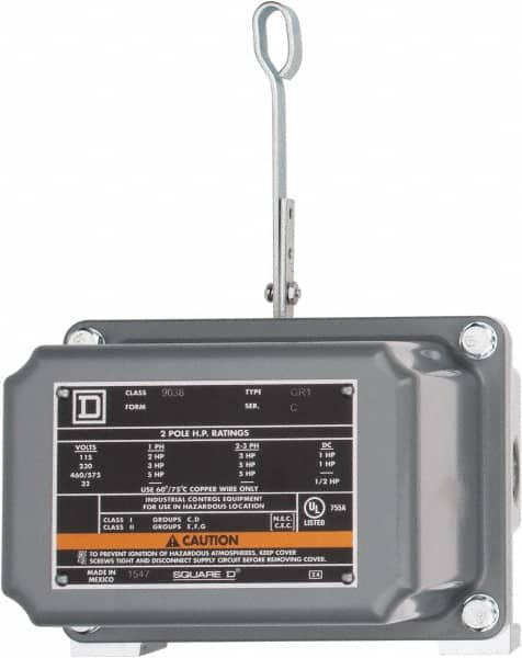 Square D - 7 and 9 NEMA Rated, DPST, Float Switch Pressure and Level Switch - 575 VAC, Line-Load-Load-Line Terminal - Strong Tooling