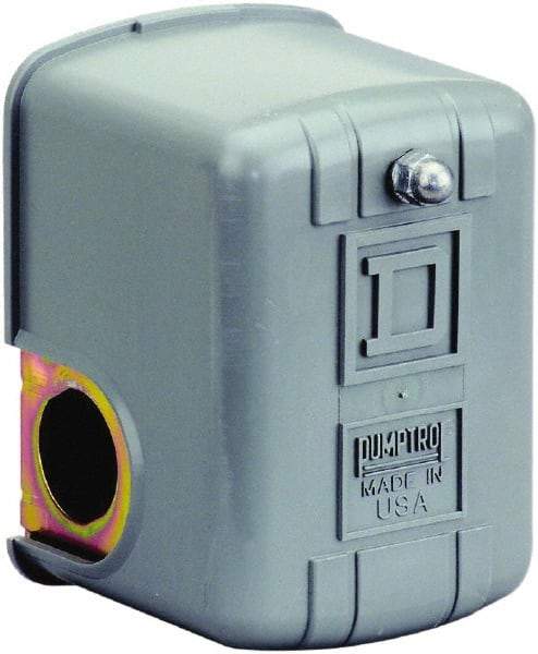 Square D - 1 NEMA Rated, DPST, 40 to 100 psi, Air Compressor Pressure and Level Switch - Fixed Pressure, 575 VAC, 0.3750 Inch NPSF Internal Connector, Screw Terminal, For Use with Square D Pumptrol - Strong Tooling