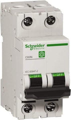 Schneider Electric - 6 Amp, 440 VAC, 2 Pole, DIN Rail Mounted Miniature Circuit Breaker - Magnetic Trip, Multiple Breaking Capacity Ratings, 18-4 AWG, 76mm Deep x 81mm High x 36mm Wide - Strong Tooling